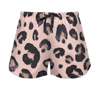 FRODOTGV Snow Leopard Black Gray Beige Women's Pajama Bottoms Casual Workout Pantaloncini Palestra Running Pantaloncini, XL