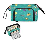 FRODOTGV Space Rockets Ship Aliens Astuccio scolastico di grande capacità per bambini Astuccio multifunzionale per la scuola per ragazze adolescenti per ragazze adolescenti scuola preppy