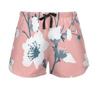 FRODOTGV Spring Flowers Floral Pink Women Pajama Bottoms, Pantaloncini con Pockets per Yoga Running, XXL