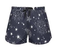 FRODOTGV Star Rainbow - Pantaloncini da donna con tasche, per corsa, palestra, Notte stellata Stella Sole Luna, L