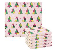 FRODOTGV Strofinacci colorati geometrici per la pulizia degli alberi di Natale, asciugatura rapida, set di 6 panni per auto, 27,9 x 27,9 cm