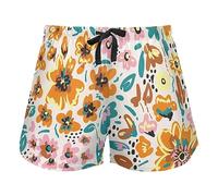 FRODOTGV Summer Floral Women's Lounge Shorts Pajama Bottoms Yoga Esercise Elastic Waist Drawstring,M