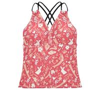 FRODOTGV Tankini da donna con motivo rosa con nastri, baci e fiori, ad asciugatura rapida, con scollo a V, Modello Rosa Con Nastri Baci E Fiori, XS