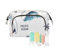 FRODOTGV Tavole da surf Palma Alberi Tropicali Onde Toiletry Borse Medicine Bag Toiletry Organizer Impermeabile Donne Cash Wallet, Tavole da surf Palm Tropical Trees Onde, 1 Size