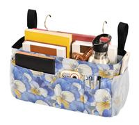 FRODOTGV The Garden Tricolor Pansy Flower Storage Caddy Hanging Organizer Borse con Tasche per Casa College Dormitorio Letto a Castello Letto Ospedale Culla Rails