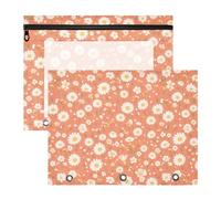 FRODOTGV Tiny Daisy - Buste per raccoglitori color salmone con 3 occhielli rinforzati, tasca a 3 fori, per lettere di carta A4, confezione da 2 articoli per studenti
