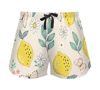 FRODOTGV Tomatoes - Pantaloncini da pigiama da donna, con tasche, per allenamento, Summer Pattern Limoni Fiori Rustici Cottage Farfalla, XL