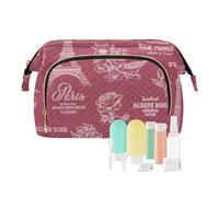 FRODOTGV Trousse per cosmetici Custodia per trucchi Borsa per cosmetici da toeletta impermeabile gioielli Parigi modello romantico Tour di primavera rosso, Tour di primavera con motivo romantico di