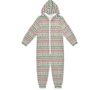 FRODOTGV Tutina natalizia unisex per bambini, con cappuccio, con cappuccio, per feste, pigiama party, 4-14 anni, Natale Bianco Rosso Verde Modelli A Maglia, 12-13 Years