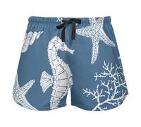 FRODOTGV Underwater Creatures Starfish Sea Horse Women Pajama Bottoms, Pantaloncini con Pockets per Yoga Running, XL