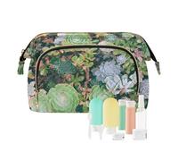 FRODOTGV Verde Succulente Cosmetici Borsa Da Viaggio Trucco Borse Da Toeletta Kit Da Viaggio Organizzatore Leggero Delle Donne Della Borsa, Piante Grasse Verdi, 1 Size