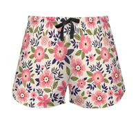 FRODOTGV Vintage Floral Pattern Pink Women Pajama Bottoms, Pantaloncini da allenamento con Pockets per Yoga Running, XXL