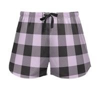 FRODOTGV Viola Buffalo Plaid Pattern Classic Pajama Bottoms Womens Lounge Pantaloncini per allenamento palestra running, XXL