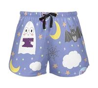 FRODOTGV Viola Hallowmas All Saints' Day Pattern Women's Lounge Shorts Pajama Bottoms Yoga Esercise Elastic Waist Drawstring,XXL