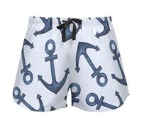 FRODOTGV Watercolor Navy Blue Ocean Women Lounge Shorts Pajama Bottoms Workout Yoga Elastic Waist Drawstring,M