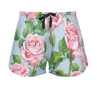 FRODOTGV Watercolor Pink Rose Flowers Women Lounge Shorts Pajama Bottoms Workout Yoga Elastic Waist Drawstring,S