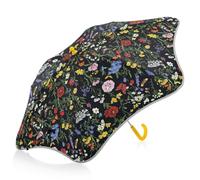 FRODOTGV Wildflowers - Ombrello nero con farfalle per bambini, protezione da pioggia, sole e vento, con striscia riflettente, ombrello di sicurezza a prova di pizzico, per bambini e ragazze