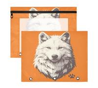 FRODOTGV Wolfs - Astuccio con 3 anelli per lettere formato A4, con finestra trasparente, motivo: zampa di lupo, confezione da 2