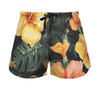 FRODOTGV Yellow Flowers and Green Leaves Women Pajama Bottoms, Workout Pantaloncini con Pockets per Yoga Running, L