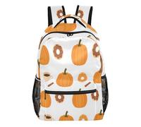 FRODOTGV Zaino da scuola multi-tasca, con spallacci imbottiti regolabili per studenti delle scuole elementari e secondarie, brevi gite di un giorno, taglia S, Spezie di zucca, M, Casual