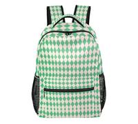 FRODOTGV Zaino per bambini a forma di solido, design vuoto, con spallacci imbottiti regolabili per bambini dai 7 ai 18 anni, per lo shopping quotidiano, taglia S, Verde Argyle, M, Casual
