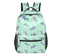 FRODOTGV Zaino per studenti, multi-tasca, layout di archiviazione, fodera interna in pelle di pesca, per adolescenti, ragazzi, ragazze, attività all'aperto, taglia S, Sea Hunters Oceano, S, Casual