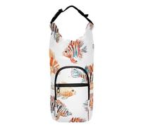 FRODOTGV Zaino portabottiglie a forma di pesce leone con bottiglie con chiusura a cerniera e porta bottiglia d'acqua con cintura per bottiglie da 60/61/91/1134 ml