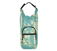 FRODOTGV Zaino portabottiglie con cerniera e coulisse blu betulla bianca con porta bottiglia d'acqua a corpo incrociato per bottiglie d'acqua da 60/61/81/1,134 ml