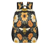 FRODOTGV Zaino scolastico 1 principale, 2 lati, 1 cerniera frontale e 4 tasche interne, tessuto twill di poliestere, per studenti scolastici, uso quotidiano, taglia S, Fiore di margherita., M, Casual