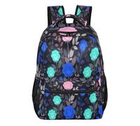 FRODOTGV Zaino scolastico multi-tasca, con spallacci imbottiti regolabili per adolescenti, ragazzi e ragazze, per gite brevi, taglia S, Floreale scuro, S, Casual
