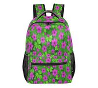 FRODOTGV Zaino scolastico multi-tasca, con spallacci imbottiti regolabili per adolescenti, ragazzi e ragazze, per gite brevi, taglia S, Trifoglio Floreale, M, Casual