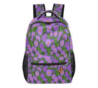 FRODOTGV Zaino scolastico multi-tasca, con spallacci imbottiti regolabili per adolescenti, ragazzi e ragazze, per gite brevi, taglia S, Margherita viola., M, Casual