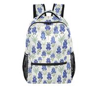 FRODOTGV Zaino scolastico multi-tasca, con spallacci imbottiti regolabili per adolescenti, ragazzi e ragazze, per gite brevi, taglia S, Bluebonnet Floreale, M, Casual