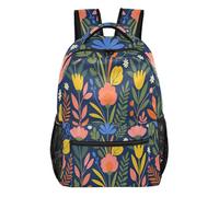 FRODOTGV Zaino scolastico multi-tasca, con spallacci imbottiti regolabili per adolescenti, ragazzi e ragazze, per gite brevi, taglia S, Floreale nordico, S, Casual