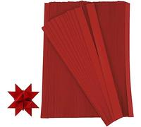 Fröbelsterne - Strisce di carta per decorazioni, larghezza: 10 mm, 500 pz, colore: Rosso