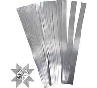 Fröbelsterne - Strisce di cartone metallizzato, colore: argento, 100 pezzi, 10 x 45 mm l'uno