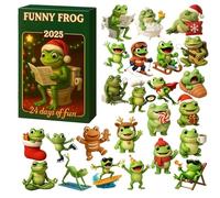 Frog Advent Calendar 2025, 24 Days Christmas Ornament Countdown Calendar, Novelty Frogs Pendant Christmas Tree Decorations Countdown Calendars, for Animal Lovers Gift (3pcs)
