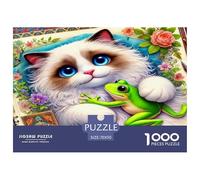 Frog And Cat 1000 Pezzi Puzzle Classici Per Adulti E Bambini A Partire Da 12 Anni Giochi Del Cervello Sfida Impossibile - Regalo Per Amore E Amico 70x50cm/1000pcs