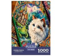 Frog And Cat Jigsaw Puzzle,1000 Pezzi Classici, Per Adulti E Bambini A Partire Da 12 Anni Giochi Rilassamento E Intelligence Sfida Impossibile - Regalo Per Amore E Amico 38x26cm/1000pcs