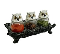 Frog Apothecary Jars, 3-Piece Jar Set, 9-Inch Owl Containers for Witchy Decor, Modern Style Wiccan Gear, Professional Grade Ceramic Storage for Pagans Wiccans, Apothecary Jars for Kitchen Pantry