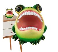 Frog Ashtray - Resin Animal Figurine Cute Desk Decor, Creative Cartoon Frog Statue | Funny Desktop Ash Holder For Bedroom Living Room Office, Collectible Key Tray Jewelry Organizer Home Decoration Gif