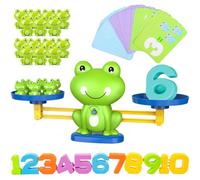 Frog Balance Game, Plastic Balance Scale Kindergarten Math Games with Frog, Number And Cards, Educational Counting Toys for Kids di 3+ Giochi di Matematica Cool