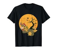 Frog Bat Cottagecore Aesthetic Halloween Mushroom Pumpkin Maglietta