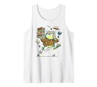 Frog Book Lover con Occhiali e pila di Libri Canotta