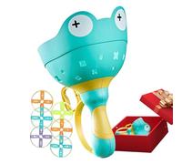 Frog Catching Game - 14x23cm PP Flying Disc Launcher 6pcs Outdoor Kids Interactive Rope Spinner Toy | Frog Disk Catch Ğame, Flying Saucer Toss Game, Backyard Family Relay Outdoor Play