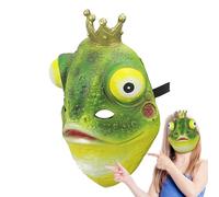 Frog Cosplay Masque, Breathable Shape Mask, 10.63x9.45 Inches Lightweight Costume Prop, Green Foam Design for Adults, Carnival, Halloween, Prom, Theme Parties, Photography