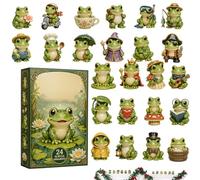 Frog Countdown Christmas Calendar, Frog Advent 24 Days Ornament Advent | 2D Acrylic Frog Tabletop Display for Home Apartment Living Room Nursery Desk Mantel Bookshelf Windowsill Dining