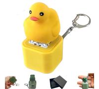 Frog Croaking Fidget Toy, Croaking Frog Keychain, Fun Rechargeable Frogs Keychain with Colorful Light, Send Packaging Box (1/2 Pcs) (Duck)
