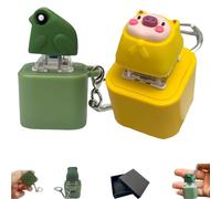 Frog Croaking Fidget Toy, Croaking Frog Keychain, Fun Rechargeable Frogs Keychain with Colorful Light, Send Packaging Box (1/2 Pcs) (Pig+Frog)