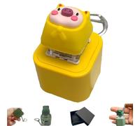 Frog Croaking Fidget Toy, Croaking Frog Keychain, Fun Rechargeable Frogs Keychain with Colorful Light, Send Packaging Box (1/2 Pcs) (Pig)